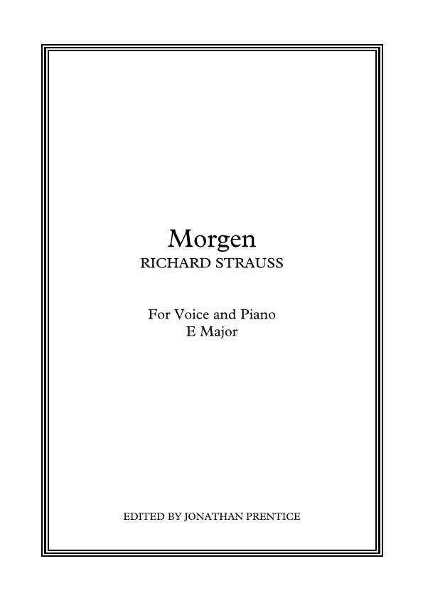 Morgen (E Major) (arr. Jonathan Prentice)