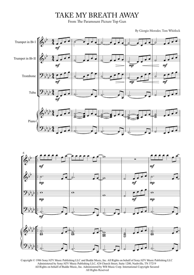 Take My Breath Away (love Theme) (arr. Karen Gueiros)