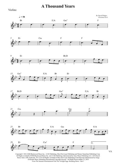 A Thousand Years (arr. Wesley S. SIlva)
