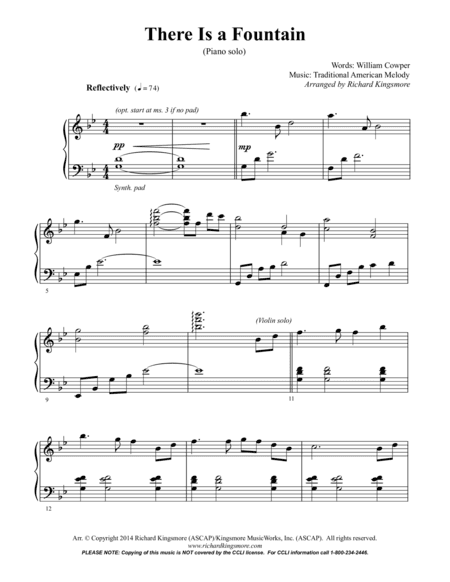 There Is a Fountain (solo piano) (arr. Richard Kingsmore)