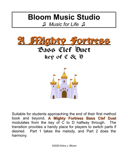 A Mighty Fortress Is Our God - Bass Clef Duet (arr. Evelyn E. Bloom & Edna J. Bloom)