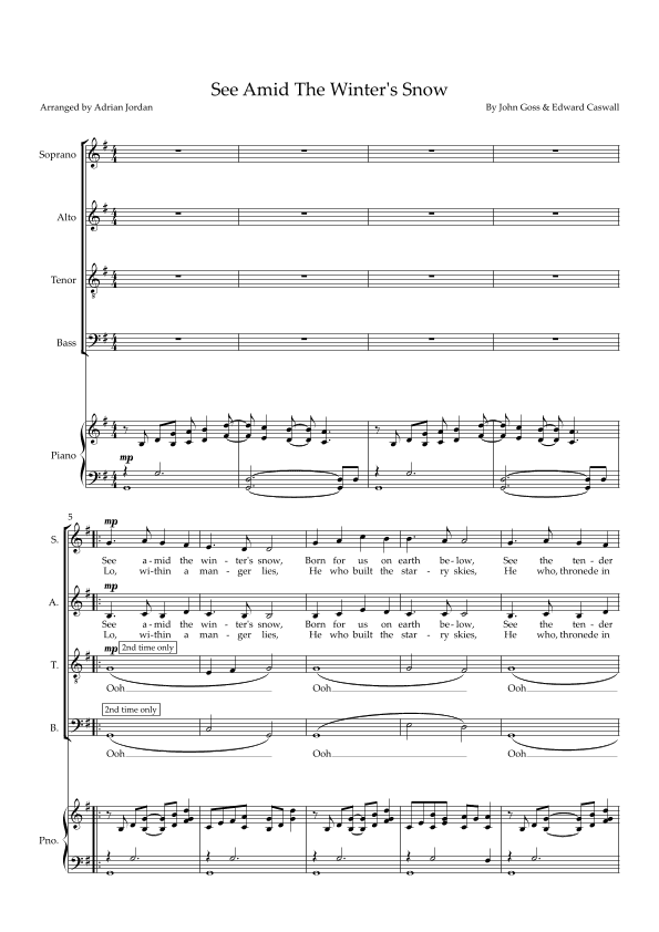 See Amid The Winter's Snow (arr. Adrian Jordan)
