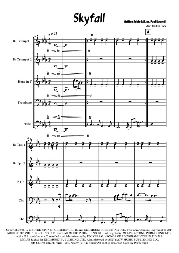 Skyfall (arr. Reuben Park)