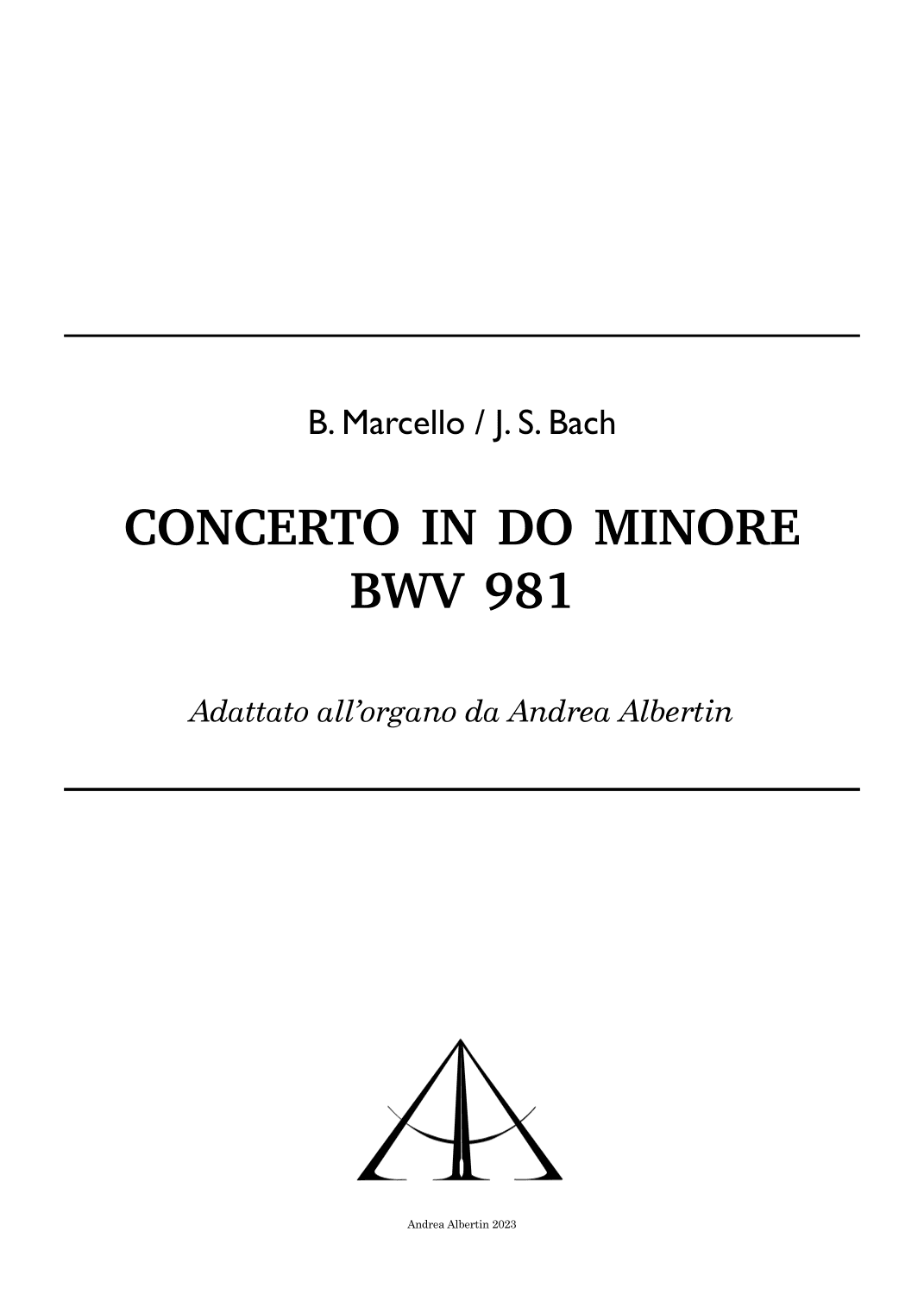 Concerto in do minore BWV 981 (arr. Andrea Albertin)