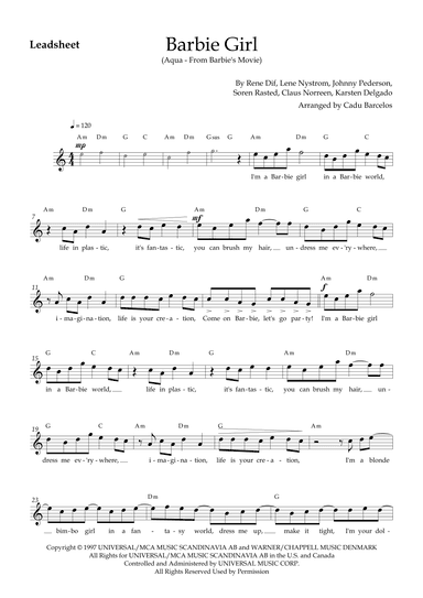 Barbie Girl (arr. Cadu Barcelos)