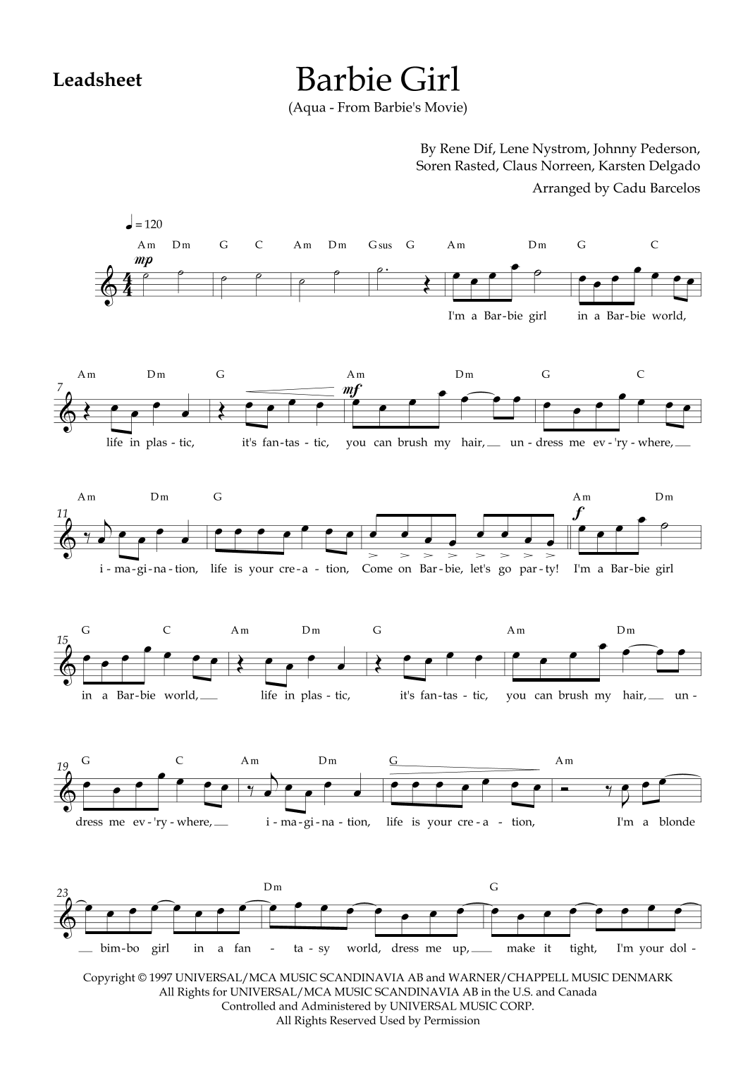 Barbie Girl (arr. Cadu Barcelos)