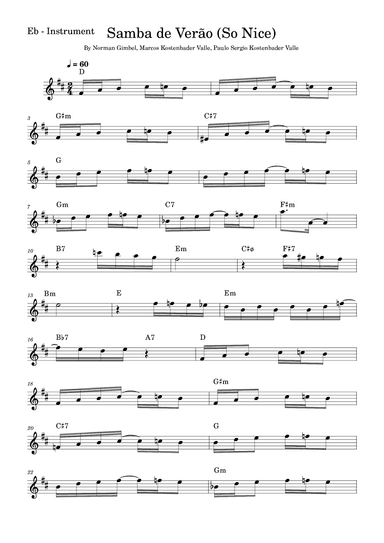 So Nice (samba De Verao) (arr. Fabio Eduardo de Oliveira)