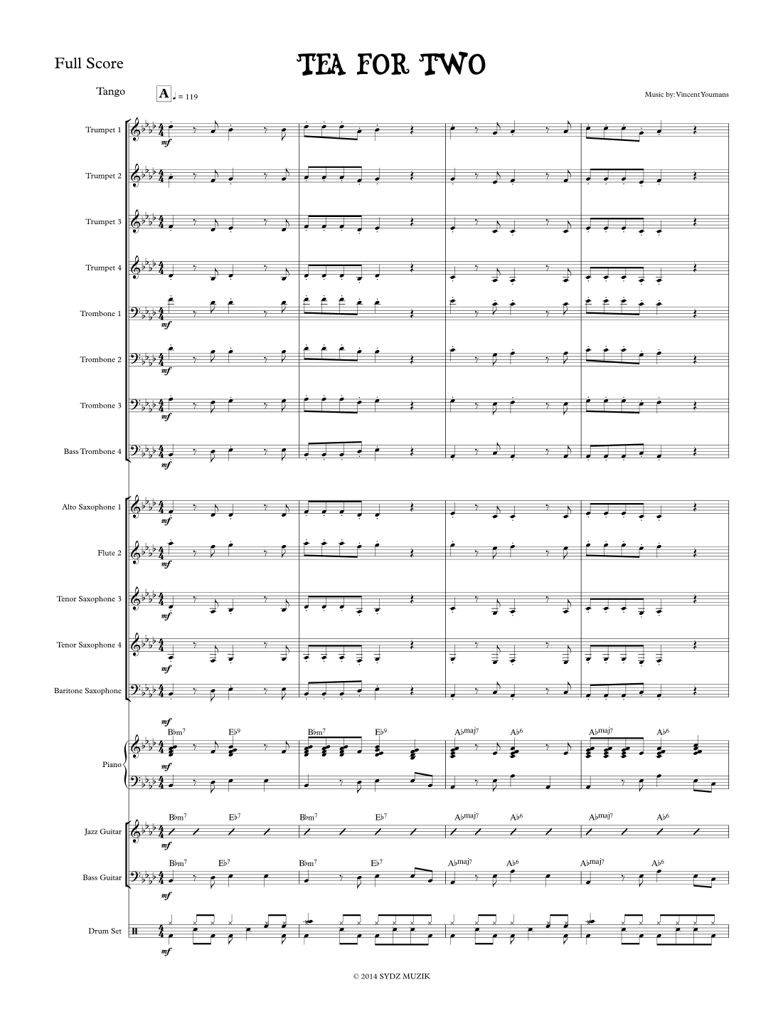 Tea for Two (arr. SIDNEY R BROWN)