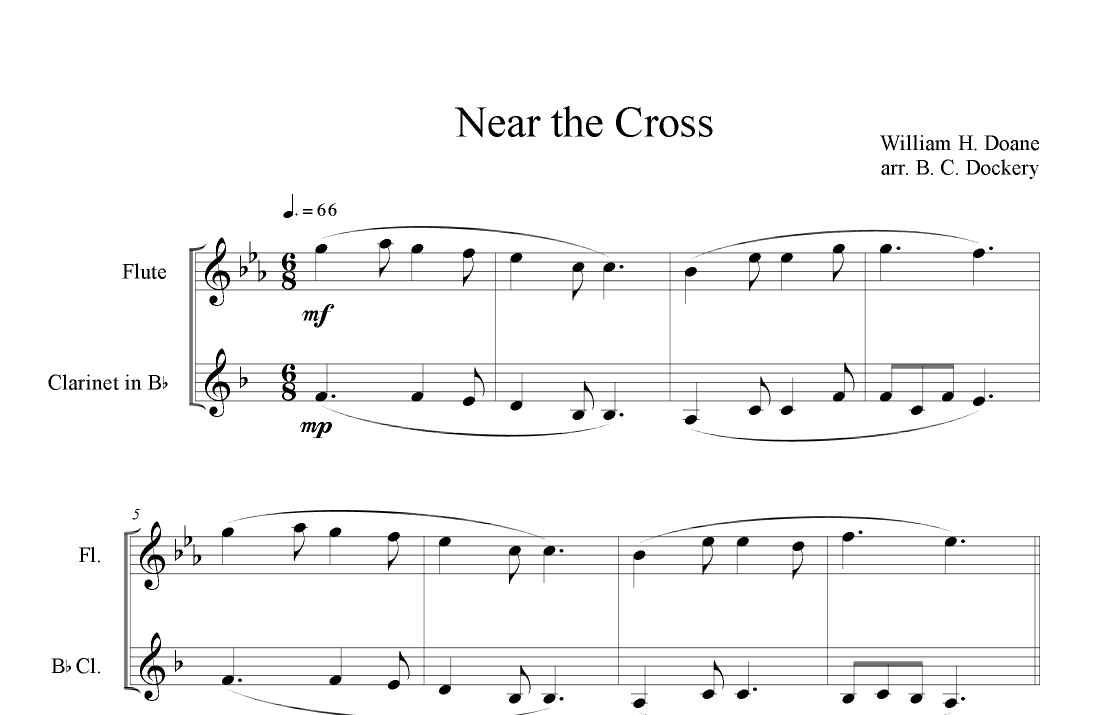 Near the Cross (Flute and Clarinet Duet) (arr. B. C. Dockery)
