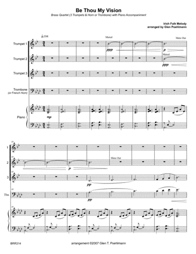 BE THOU MY VISION - BRASS QUARTET with Piano Accompaniment (arr. Glen Poehlmann)