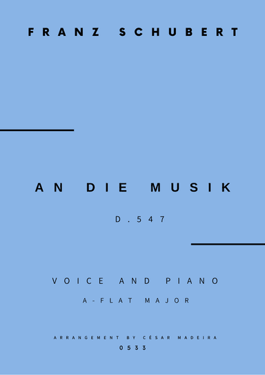 An Die Musik - Voice and Piano - Ab Major (Full Score and Parts) (arr. César Madeira)