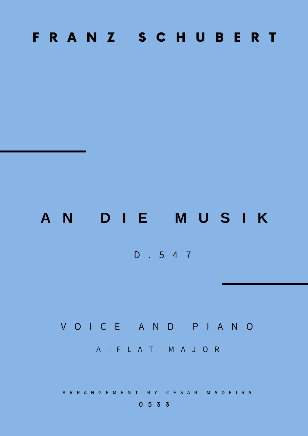 An Die Musik - Voice and Piano - Ab Major (Full Score and Parts) (arr. César Madeira)