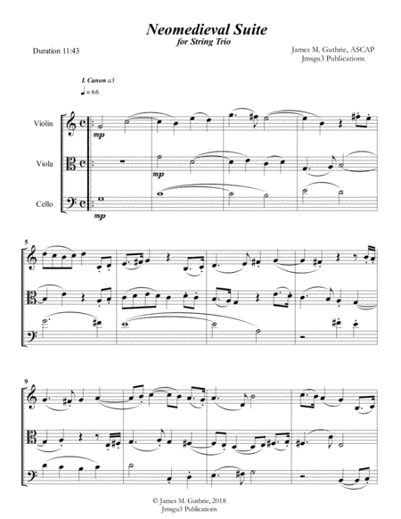 Guthrie: Neomedieval Suite for String Trio