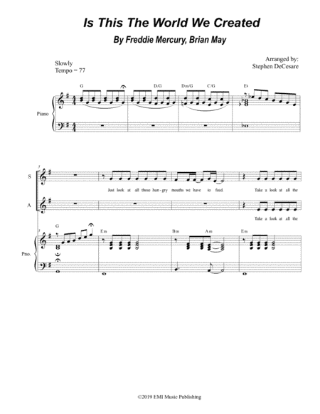 Is This The World We Created...? (arr. Stephen DeCesare)