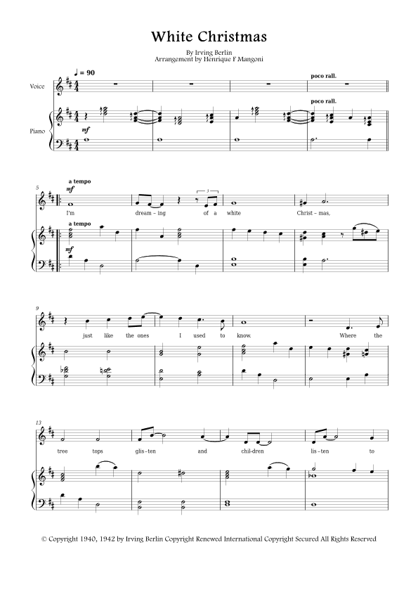 White Christmas (arr. Henrique F Mangoni)