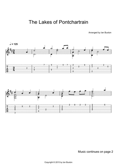 The Lakes of Ponchartrain (Classical guitar arrangement) (arr. Ian Buxton)