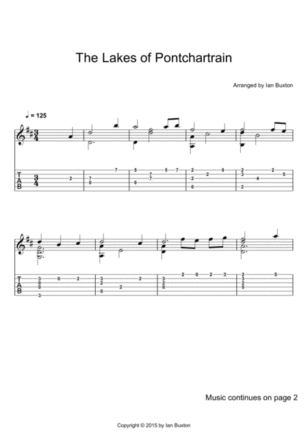 The Lakes of Ponchartrain (Classical guitar arrangement) (arr. Ian Buxton)