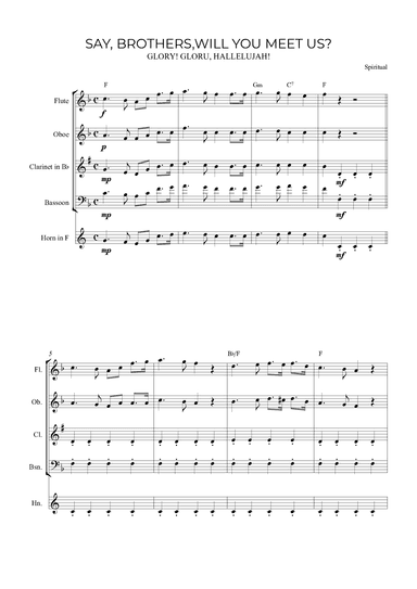SAY, BROTHERS,WILL YOU MEET US (arr. Alex Nunes Rodrigues)