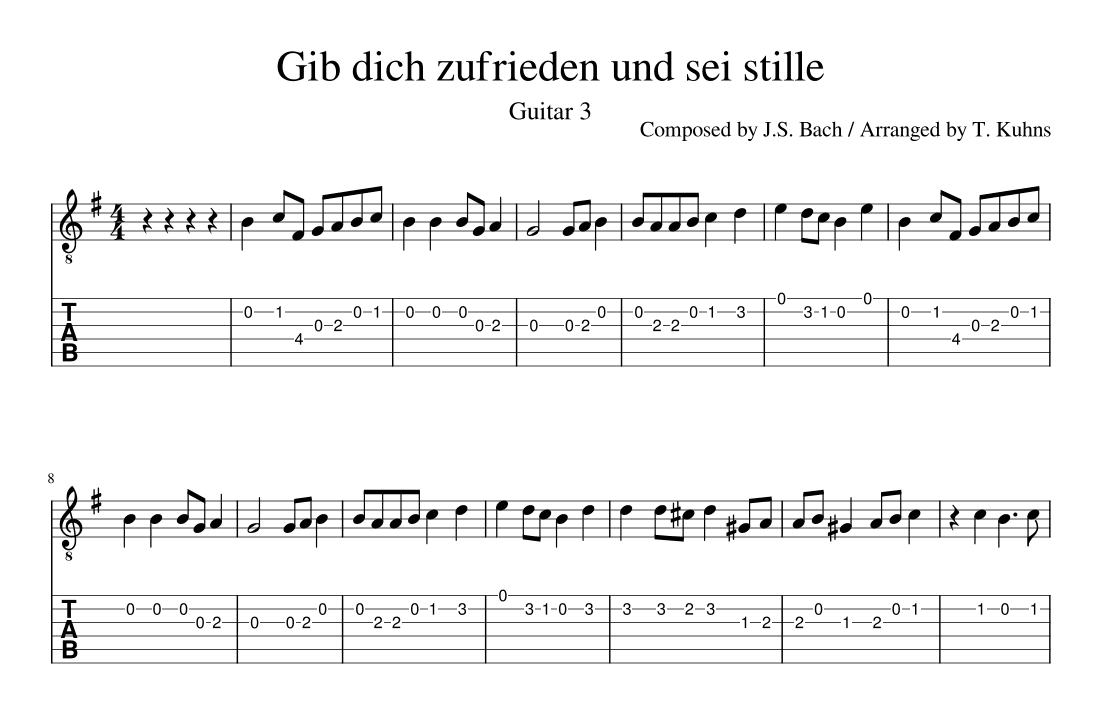 Gib dich zufrieden und sei stille (arr. Terry Kuhns)