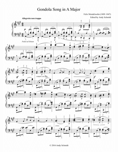 Gondola Song in A Major (arr. Andy Schmidt)