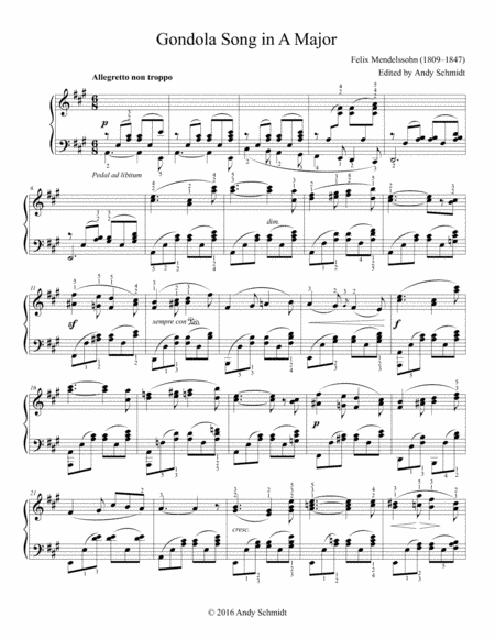 Gondola Song in A Major (arr. Andy Schmidt)