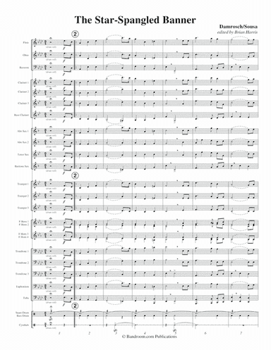 THE STAR-SPANGLED BANNER (USA National Anthem; concert band setting) (arr. Bandroom.com Publications)