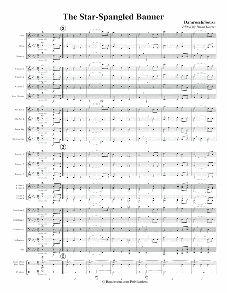 THE STAR-SPANGLED BANNER (USA National Anthem; concert band setting) (arr. Bandroom.com Publications)