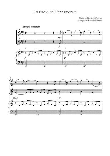 Lo Puojo de L'ennamorate (The Young Man in Love) (arr. Kaiserin Rebecca)