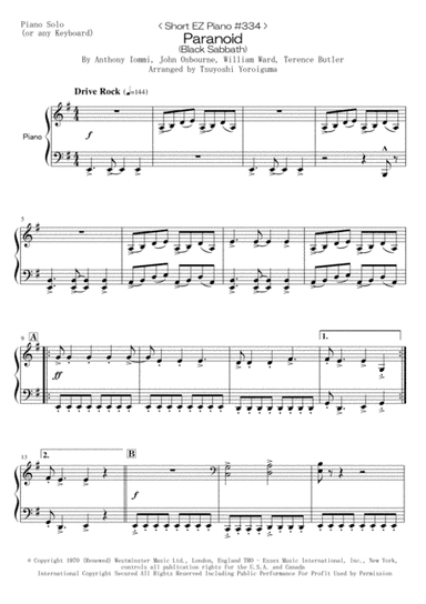 Paranoid (arr. Tsuyoshi Yoroiguma)