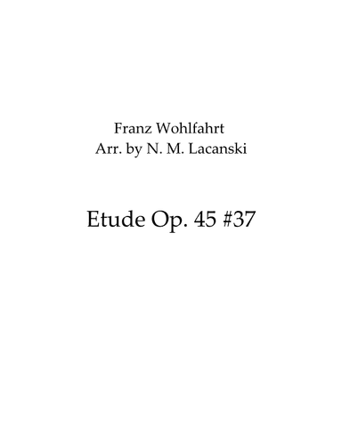 Etude Op. 45 #37 (arr. Nick M Lacanski)