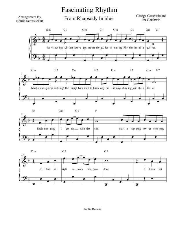 Fascinating Ryhthm (arr. Bernie Schweickart)