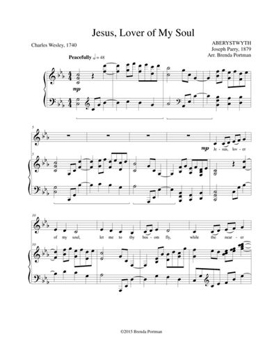 Jesus, Lover of My Soul (ABERYSTWYTH), Low Voice, arr. Brenda Portman (arr. Brenda Portman)