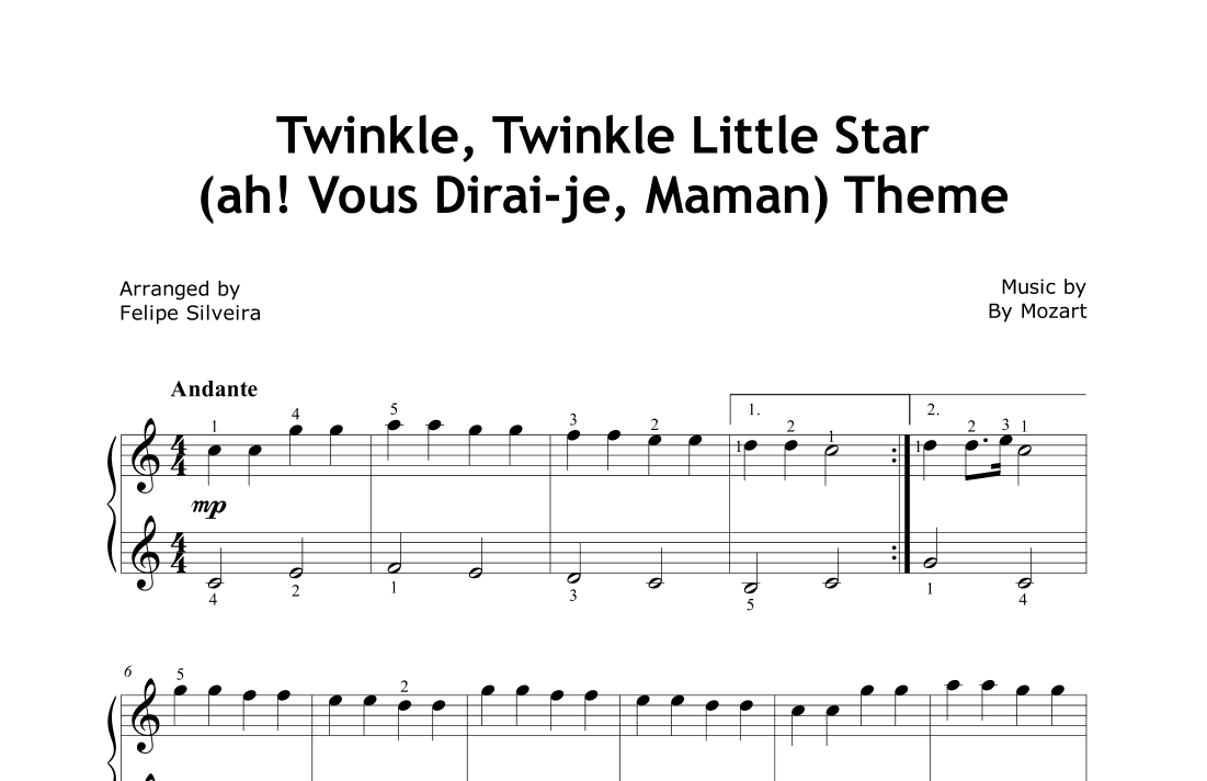 Twinkle, Twinkle Little Star (ah! Vous Dirai-je, Maman) Theme (arr. Felipe Silveira)