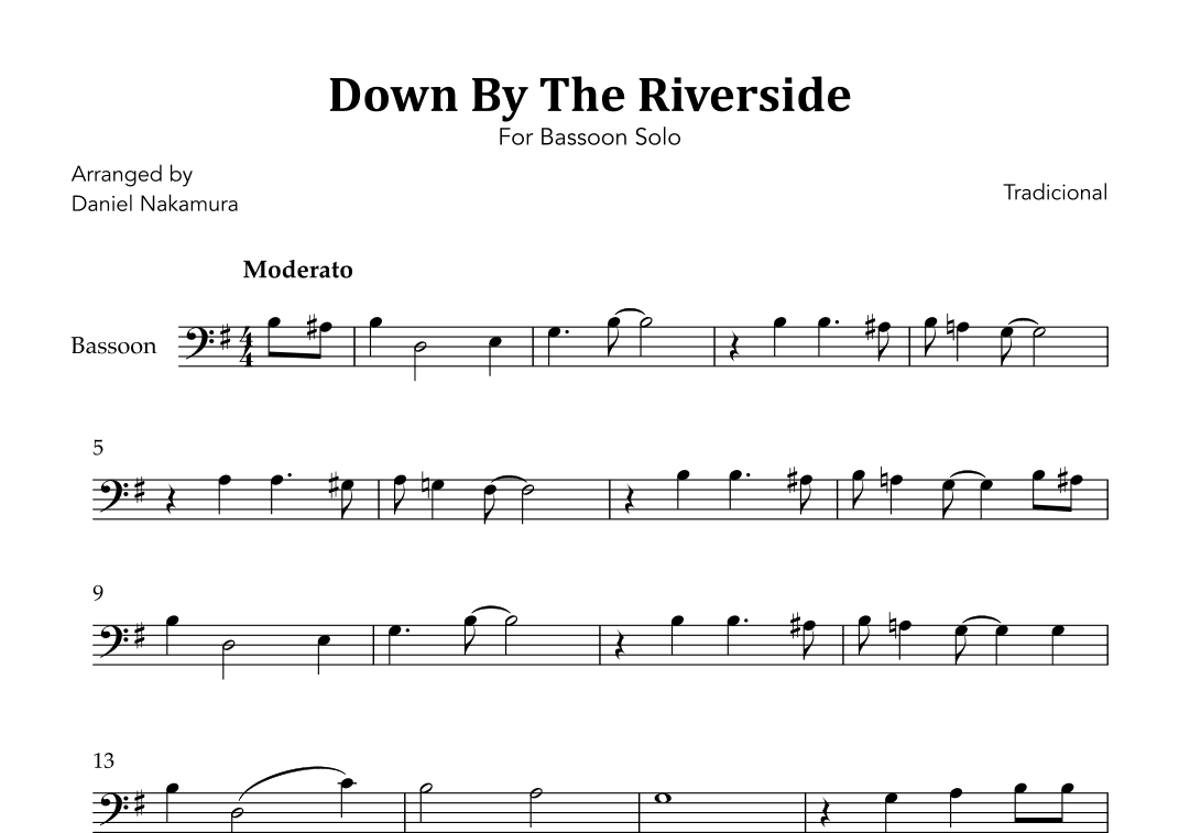 Down By The Riverside (For Bassoon Solo) (arr. Daniel Nakamura)