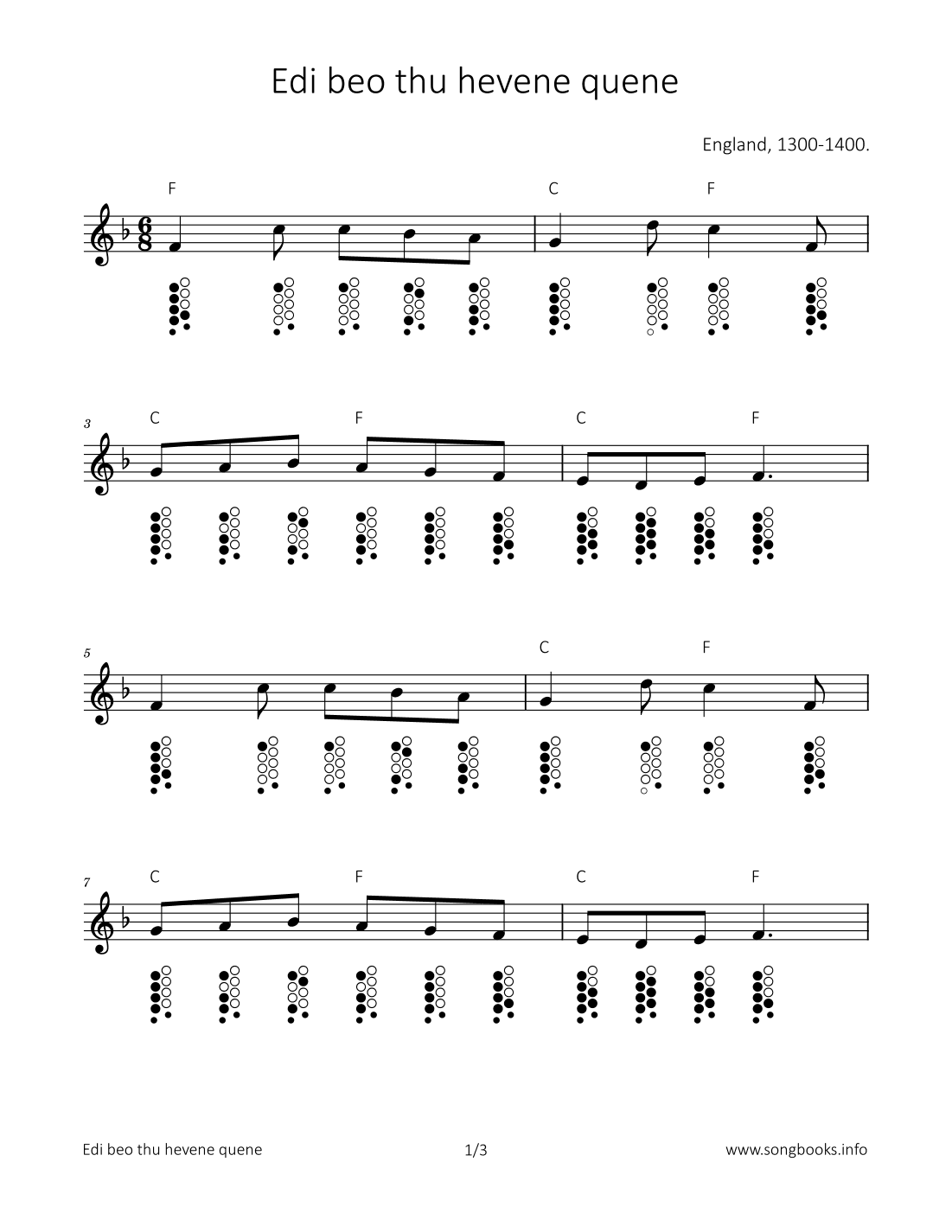 Edi beo thu hevene quene (arr. songbooks.info)