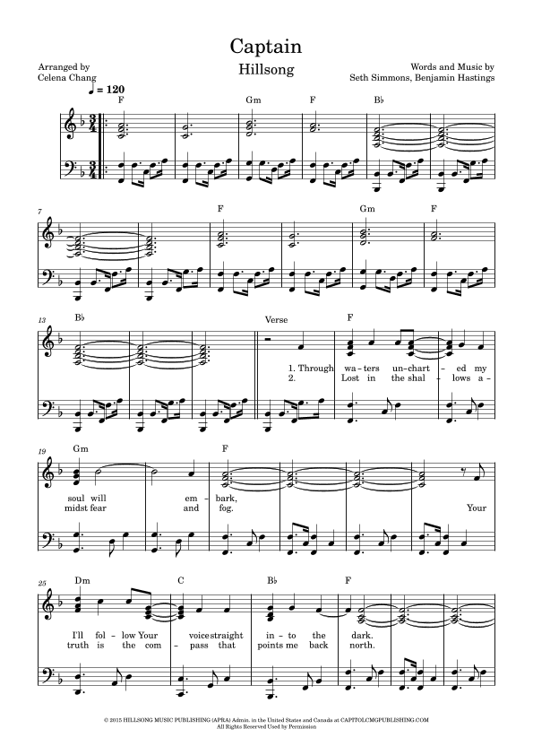 Captain (arr. Celena Chang)