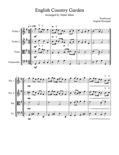 English Country Garden - String Quartet (arr. Valdir Maia)