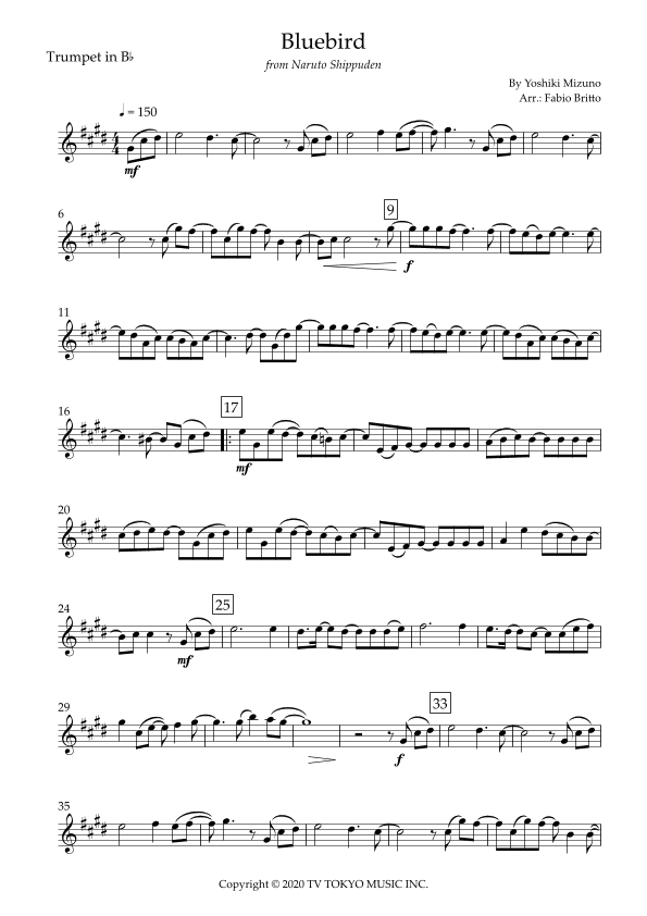 Ikimono Gakari's Blue Bird (arr. Fabio Britto)