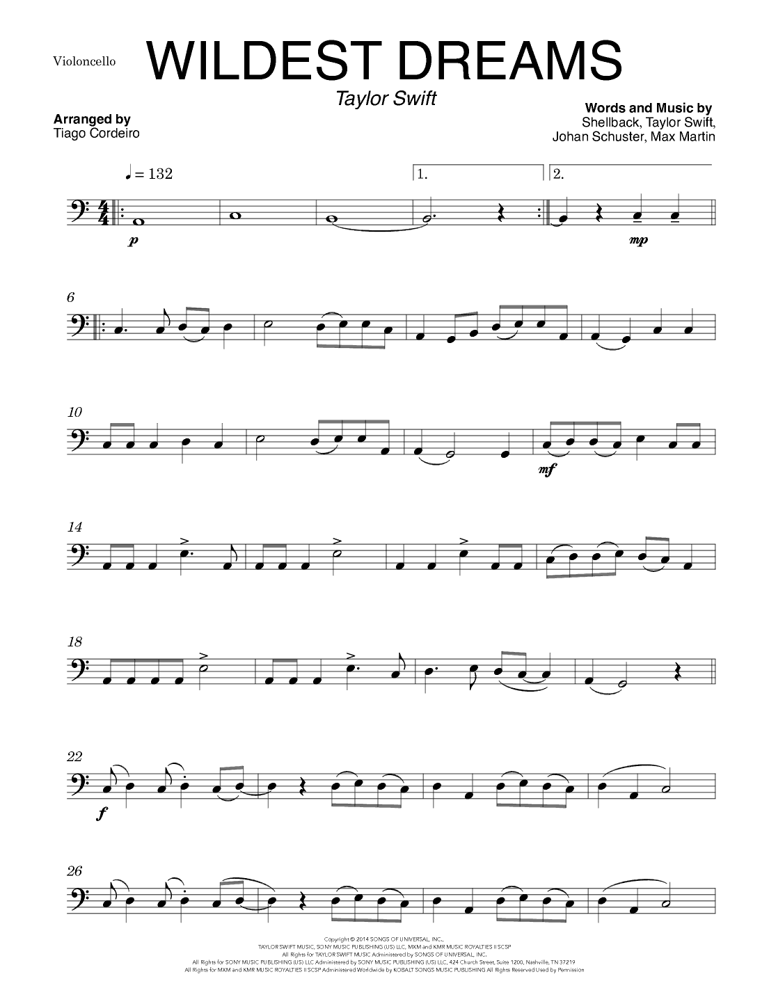 Wildest Dreams (arr. Tiago Cordeiro)