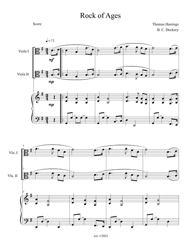 Rock of Ages (Viola Duet with Piano Accompaniment) (arr. B. C. Dockery)
