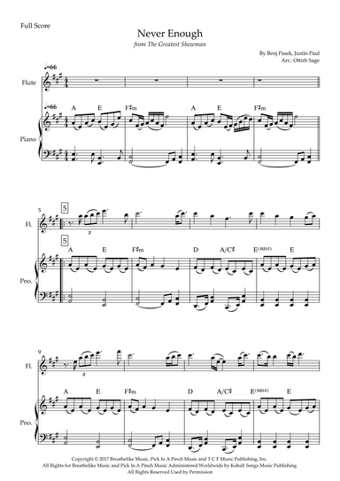 Never Enough (arr. Ottirb Sage)