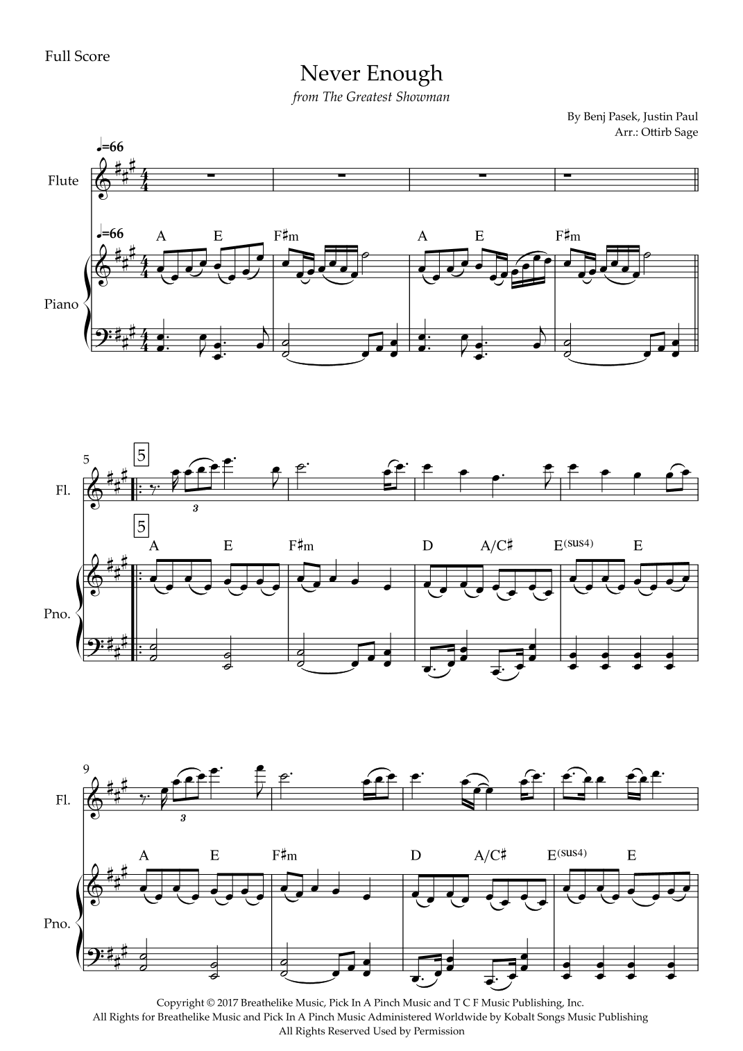 Never Enough (arr. Ottirb Sage)