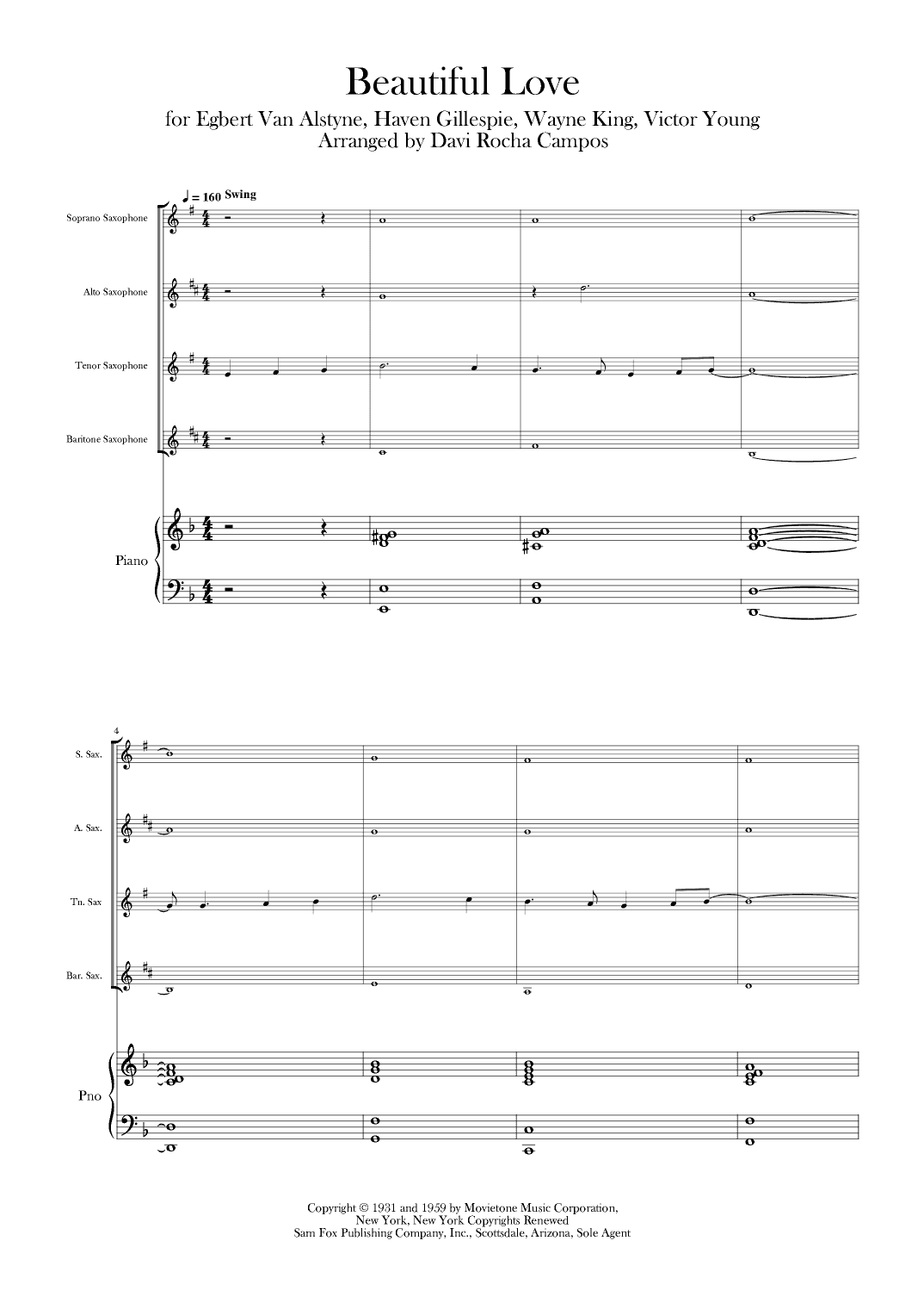Beautiful Love (arr. Davi Rocha Campos)