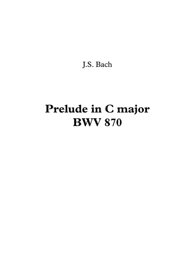 Prelude in C major, BWV 870 - J.S. Bach (arr. Jope)
