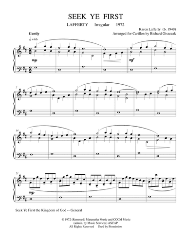 Seek Ye First (arr. Richard Giszczak)