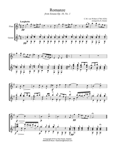 Romanze Op. 10 (G major) for flute and guitar (arr. Amadeus Music)