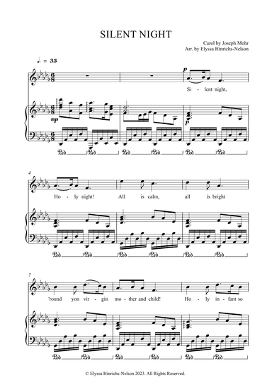 SILENT NIGHT Arr. Elyssa Hinrichs-Nelson (arr. Elyssa Hinrichs-Nelson)
