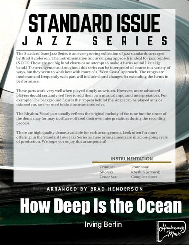 How Deep Is The Ocean (how High Is The Sky) (arr. Brad Henderson)
