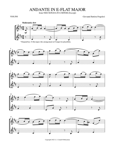 Andante in E-flat Major (from Trio Sonata in G Minor) (arr. Mark Phillips)