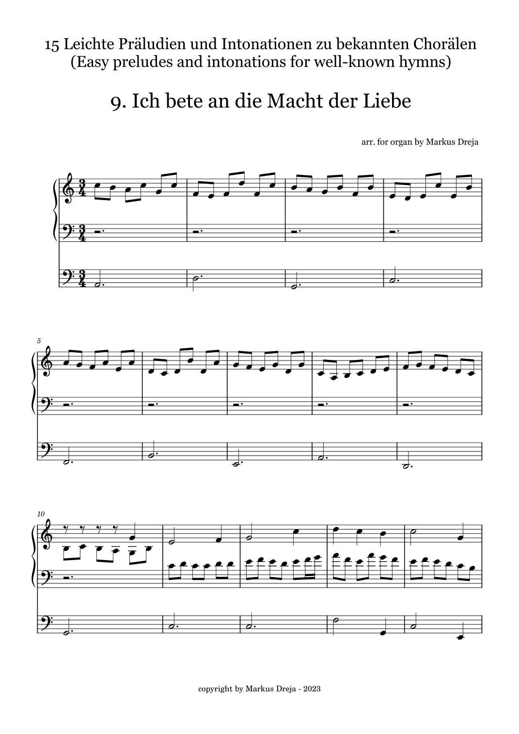 Easy Organ Preludes - leichte Orgelpräludien | Ich bete an die Macht der Liebe (O power of love) (arr. Markus Dreja)
